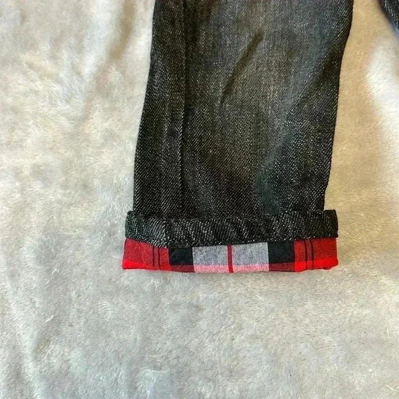 Gymboree - Jeans with plaid hem and ribbed Elastic Waist  - Size 6-12 mo - Picture 2 of 4